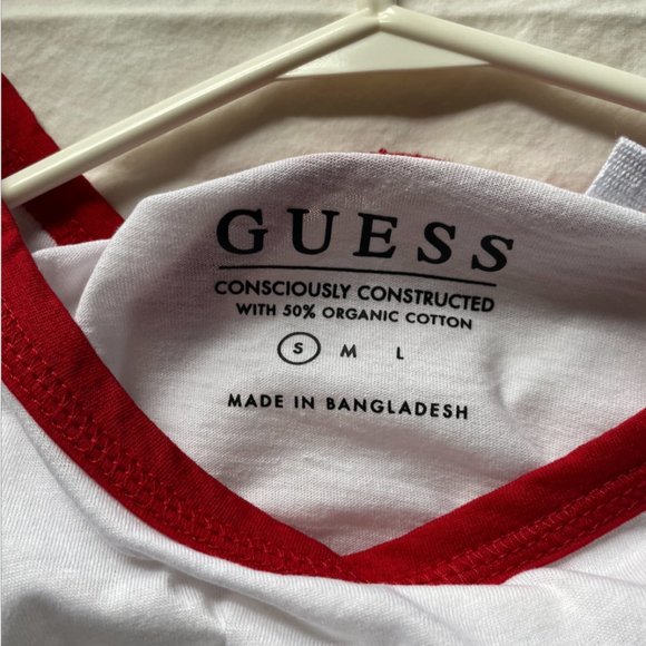 GUESS White and Red Tee - Picture 4 of 4